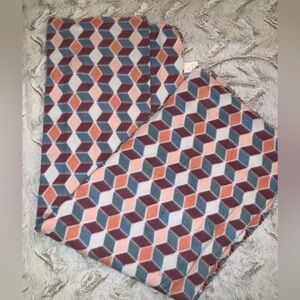 Mainstays Pink Blue Orange Geometric Fleece Throw Blanket